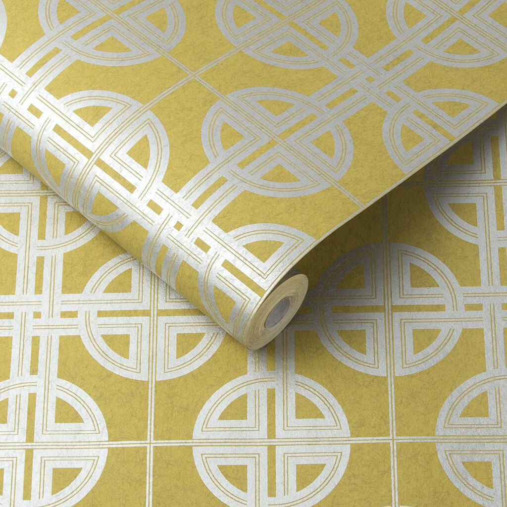 105781 - Asian Lattice Wallpaper - Saffron - Graham & Brown