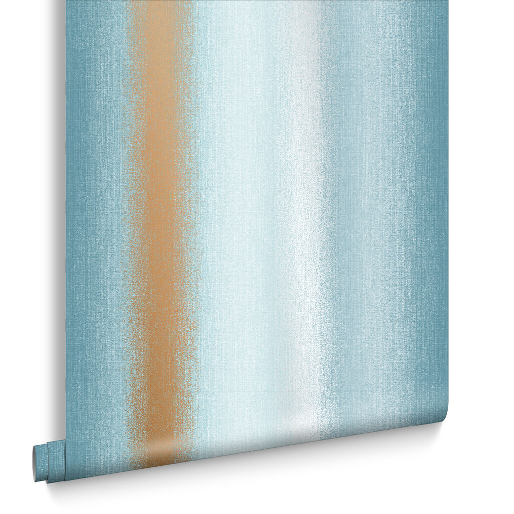 105898 - Wild Flower Stripe Wallpaper - Teal - Graham & Brown
