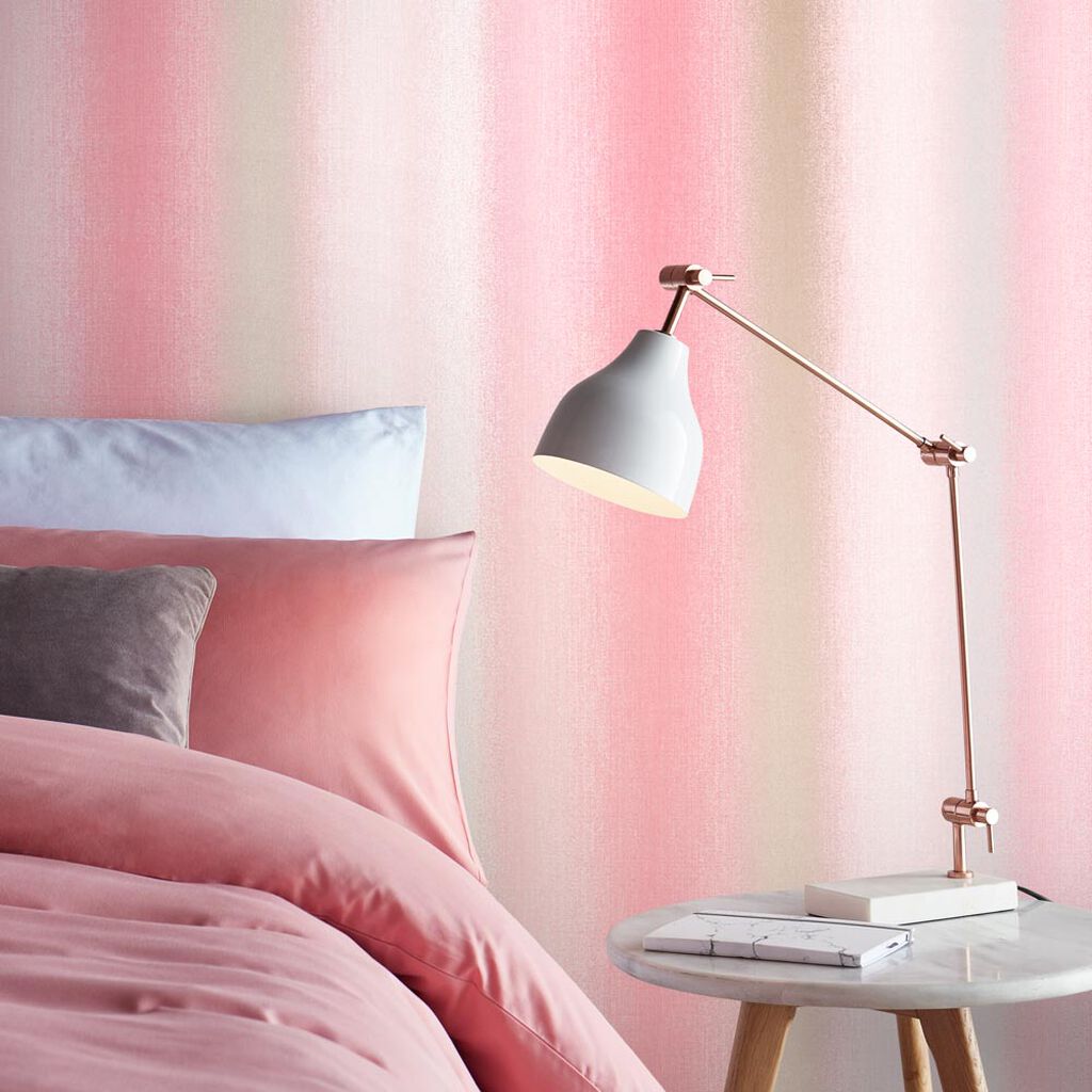 105899 - Wild Flower Stripe Wallpaper - Coral - Graham & Brown