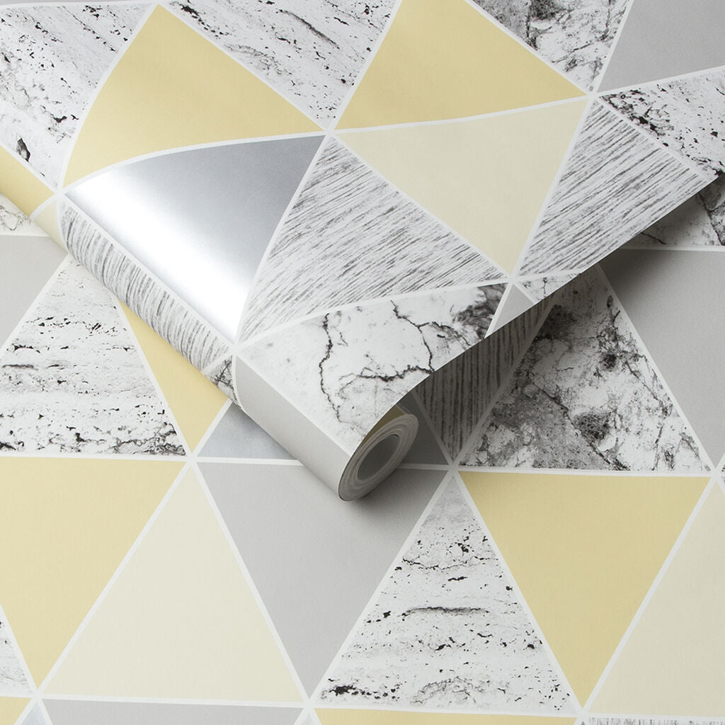 105907 - Reflections Wallpaper - Lemon - Graham & Brown