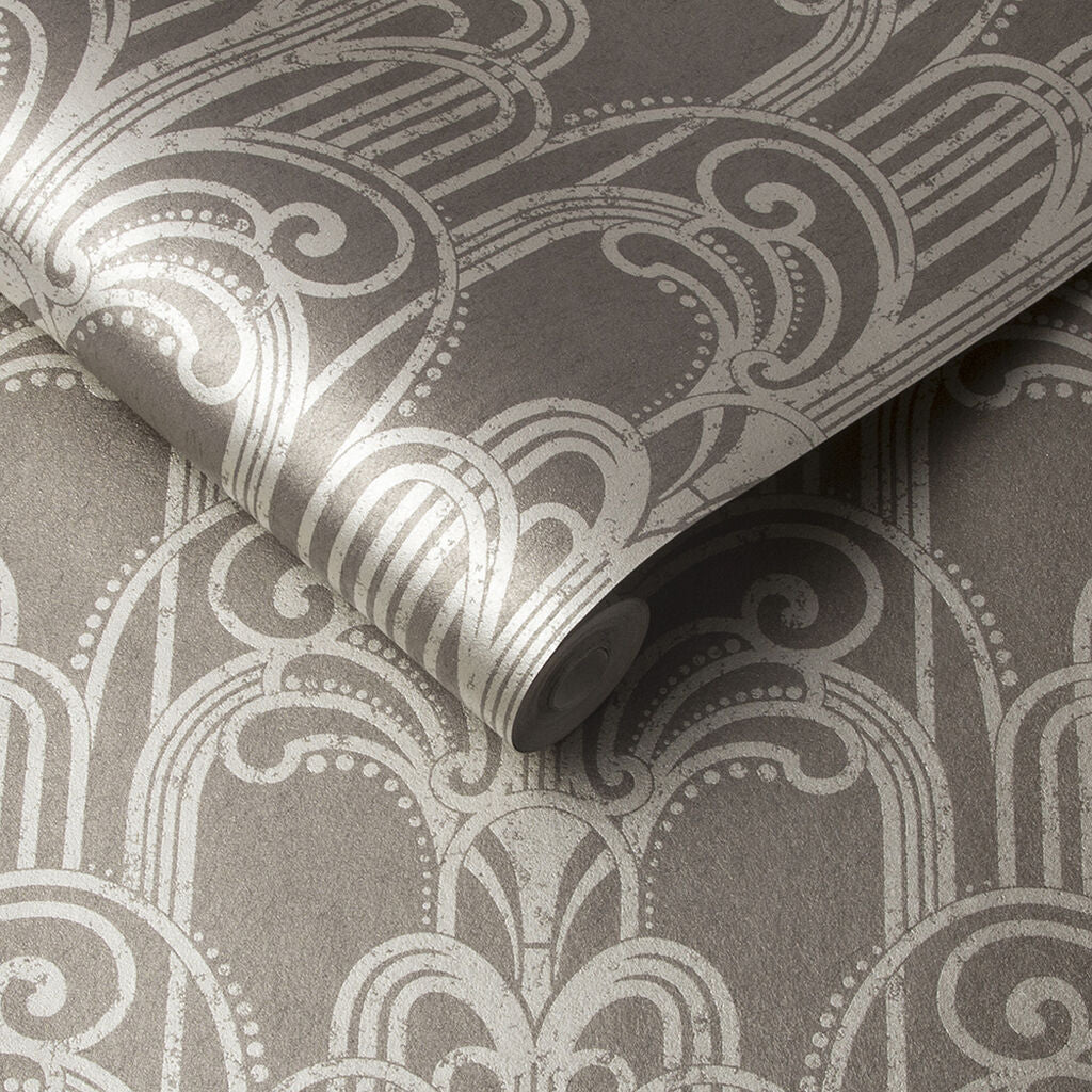 105921 - Art Deco Wallpaper - Natural - Graham & Brown