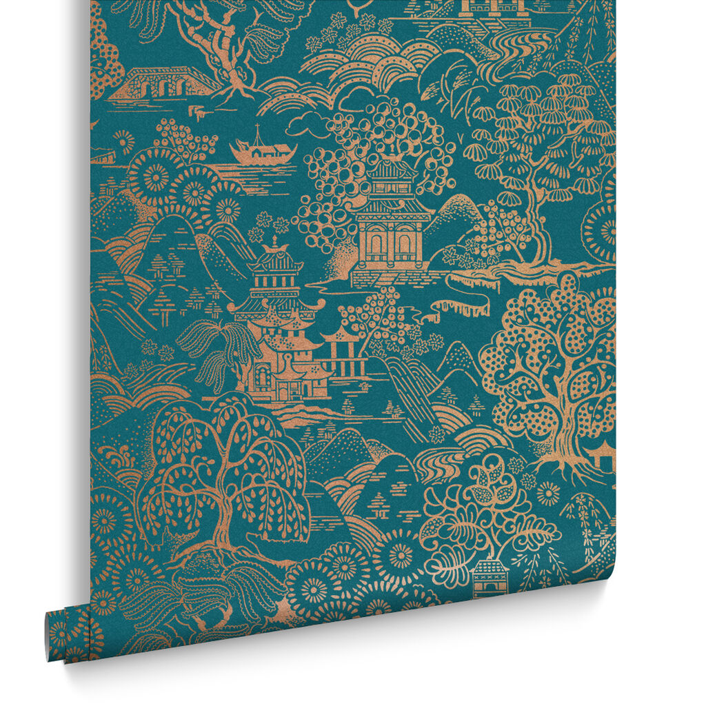 105932 - Basuto Wallpaper - Teal - Graham & Brown