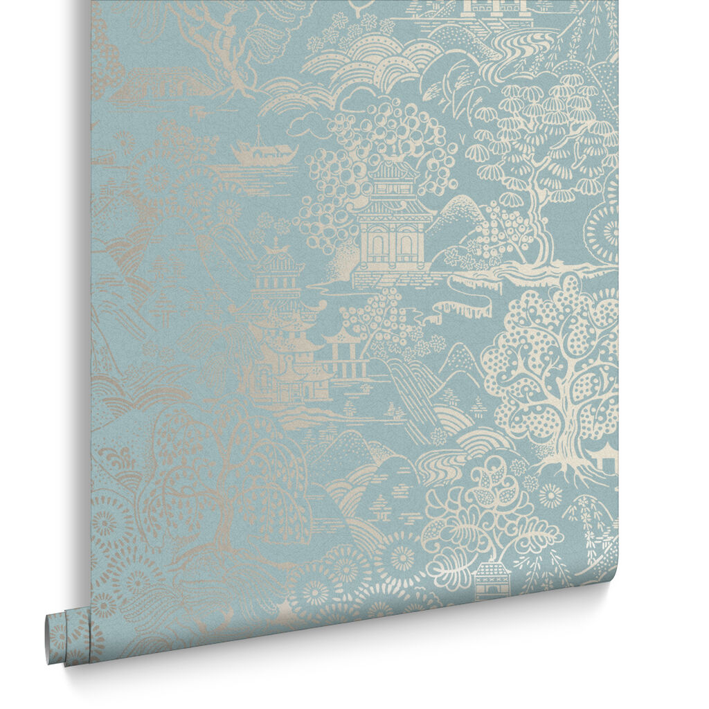 105933 - Basuto Wallpaper - Duck Egg - Graham & Brown