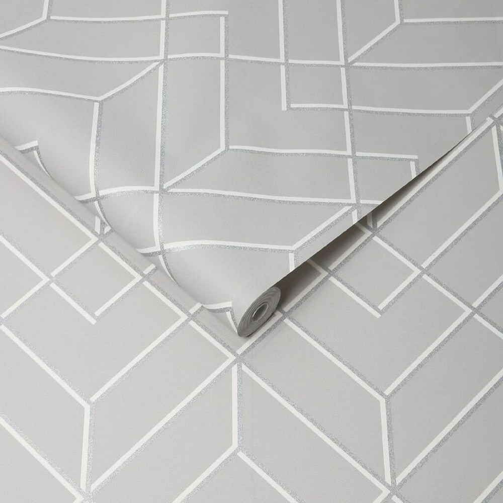 106155 - Losanges Filaires Wallpaper - Silver - Superfresco Easy