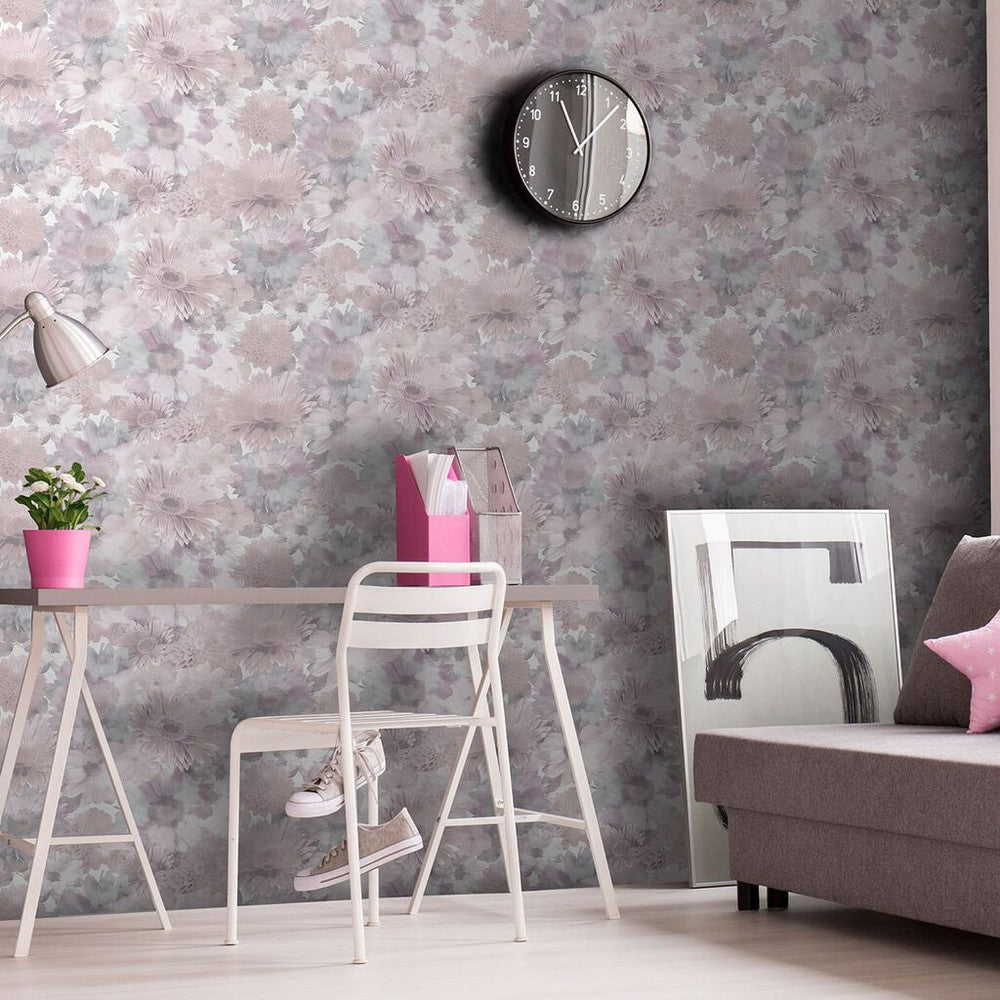106372 - Summer Garden Wallpaper - Pink - Superfresco Easy