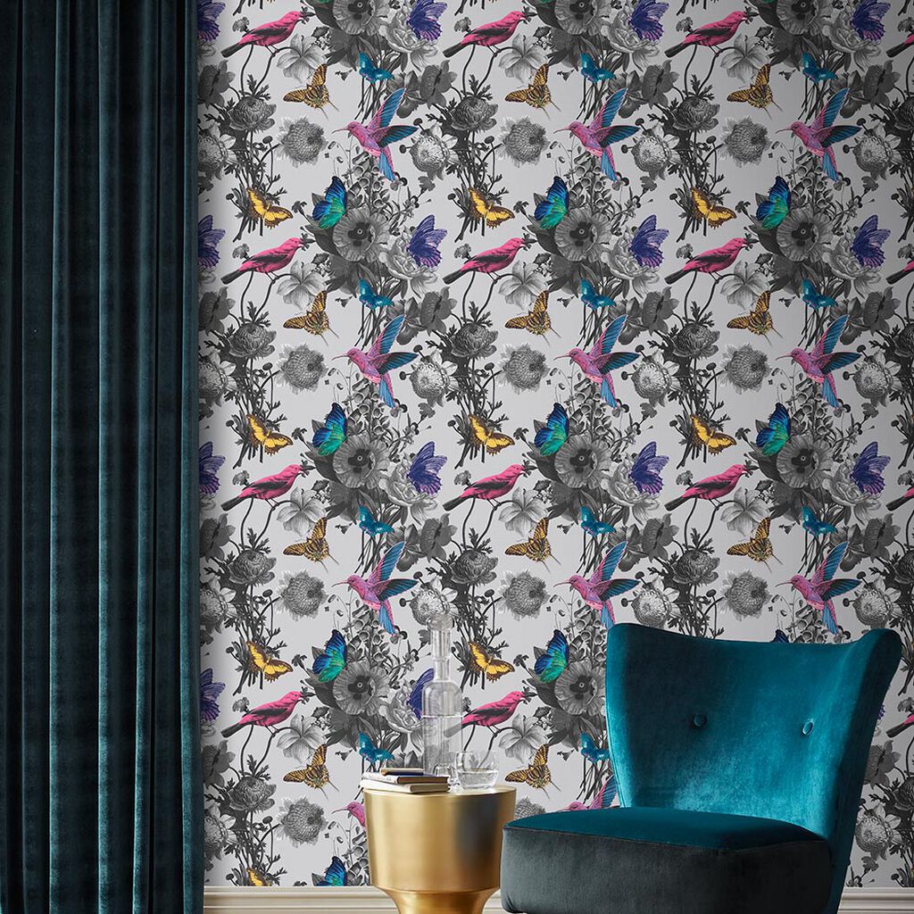 106430 - Jardin Wallpaper - Grey - Graham & Brown