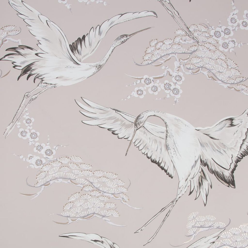 107024 - Crane Wallpaper - Pink - Boutique Luxury
