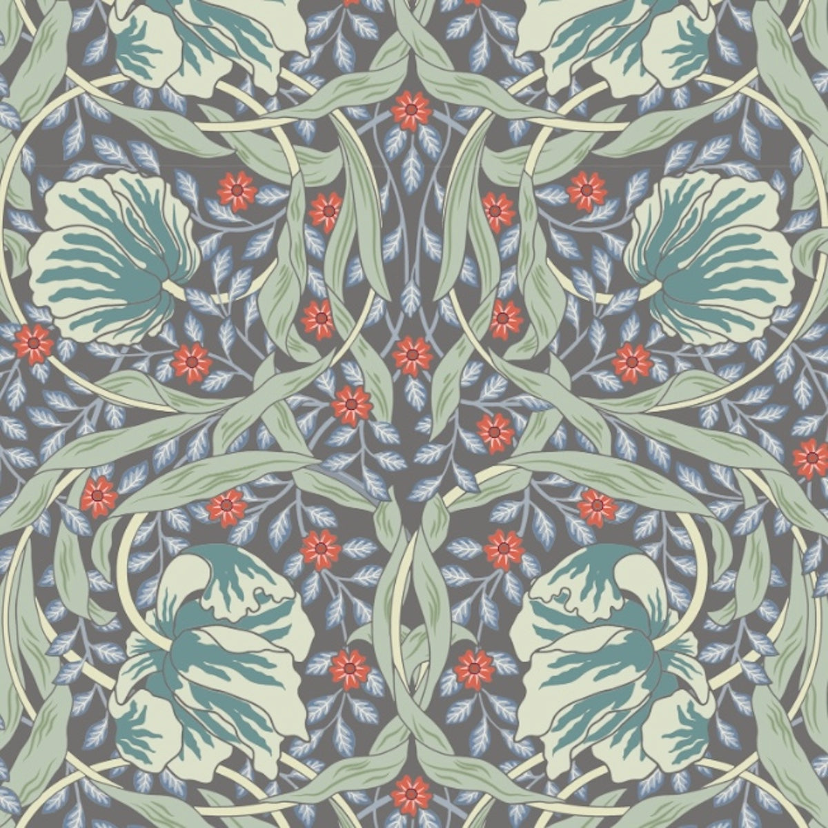 1073 - Pimpernel Wallpaper - Grey Blue - Morris Collections