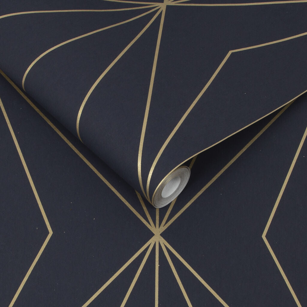 107587 - Harmony Wallpaper - Navy - Graham & Brown