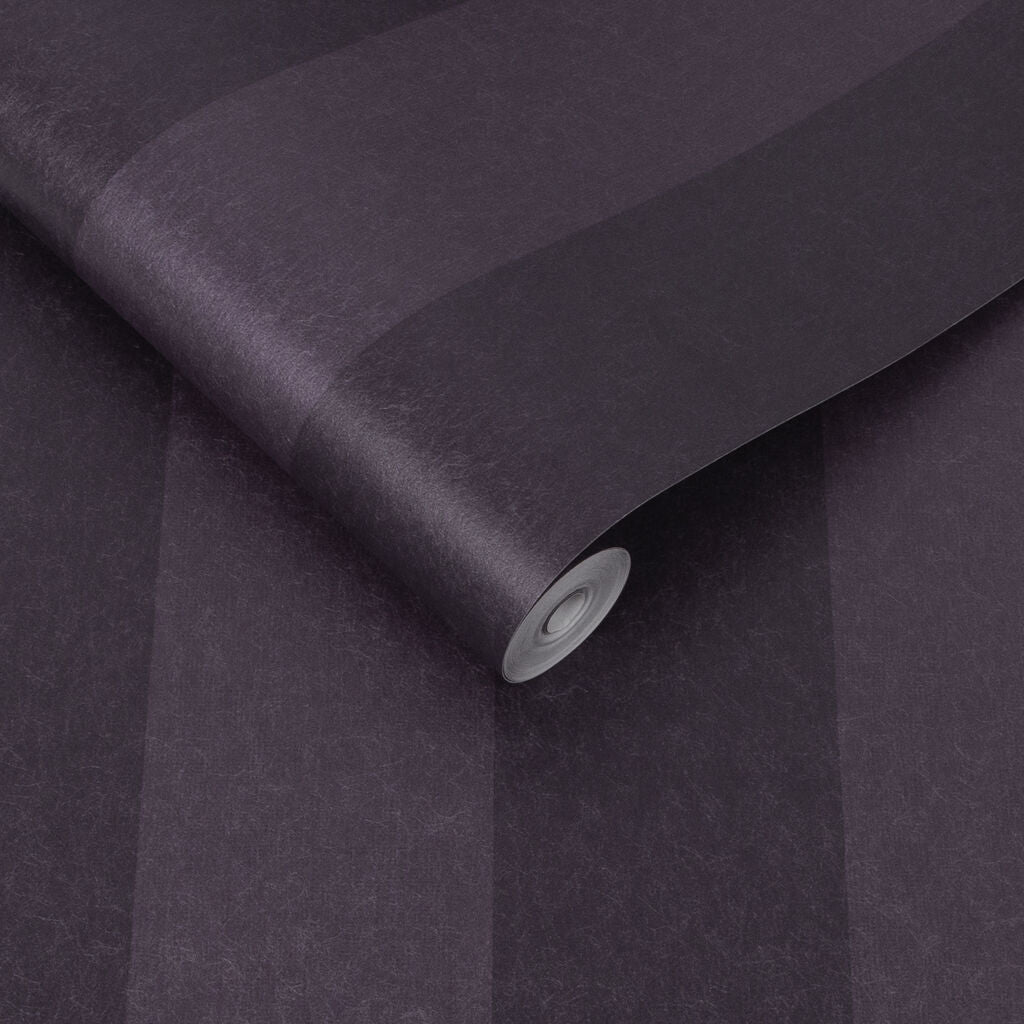 107593 - Heritage Stripe Wallpaper - Plum - Graham & Brown