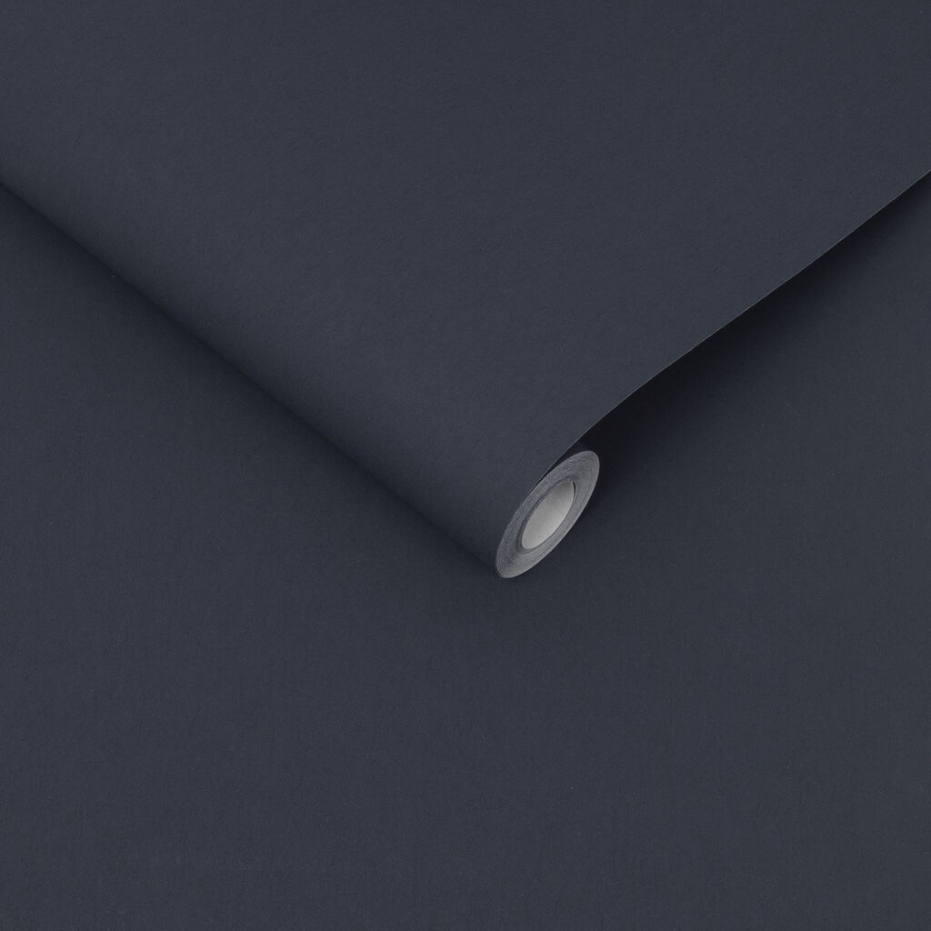107625 - Midnight Plain Wallpaper - Navy - Graham & Brown