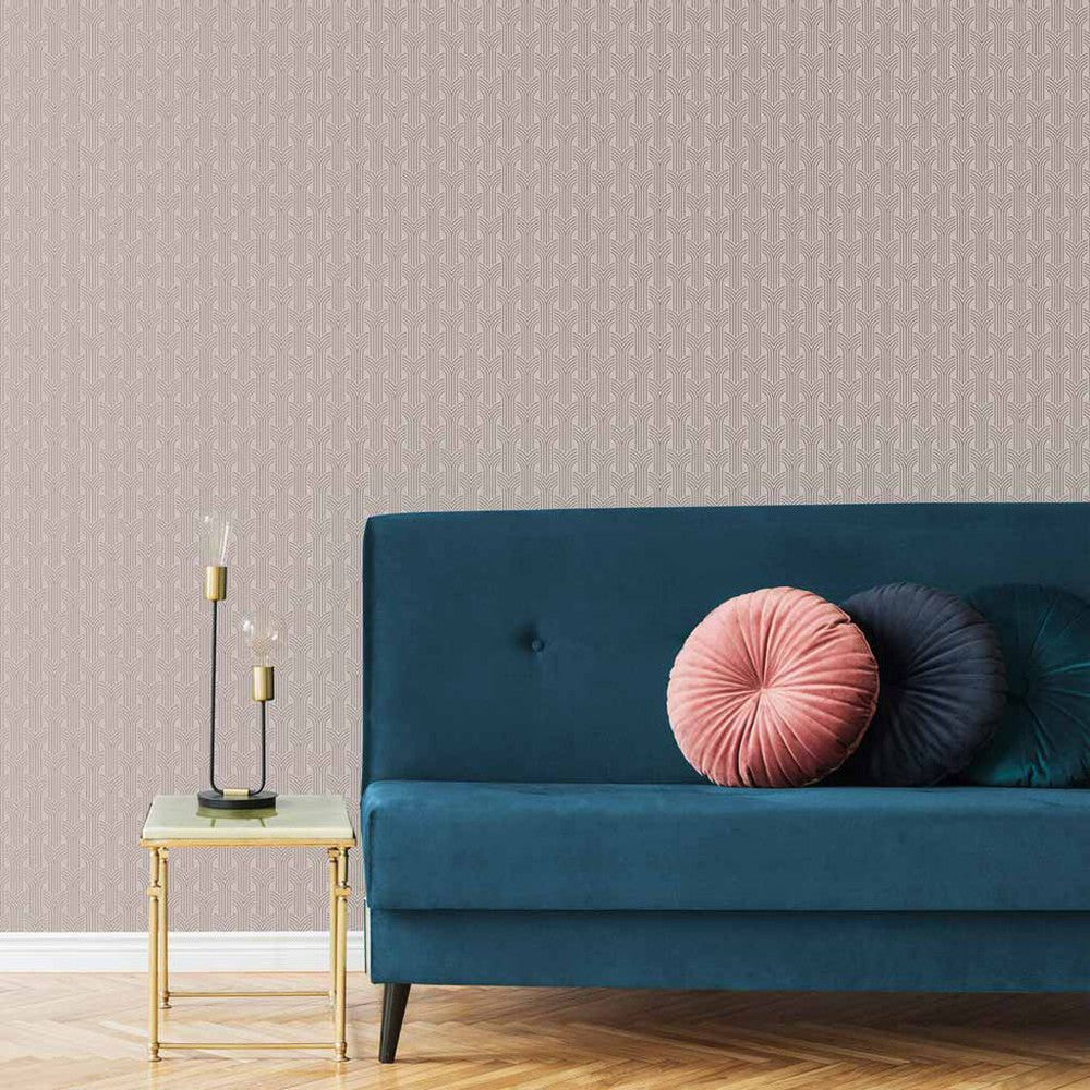 108134 - Chaillot Wallpaper - Pink & Rose Gold - Superfresco Easy