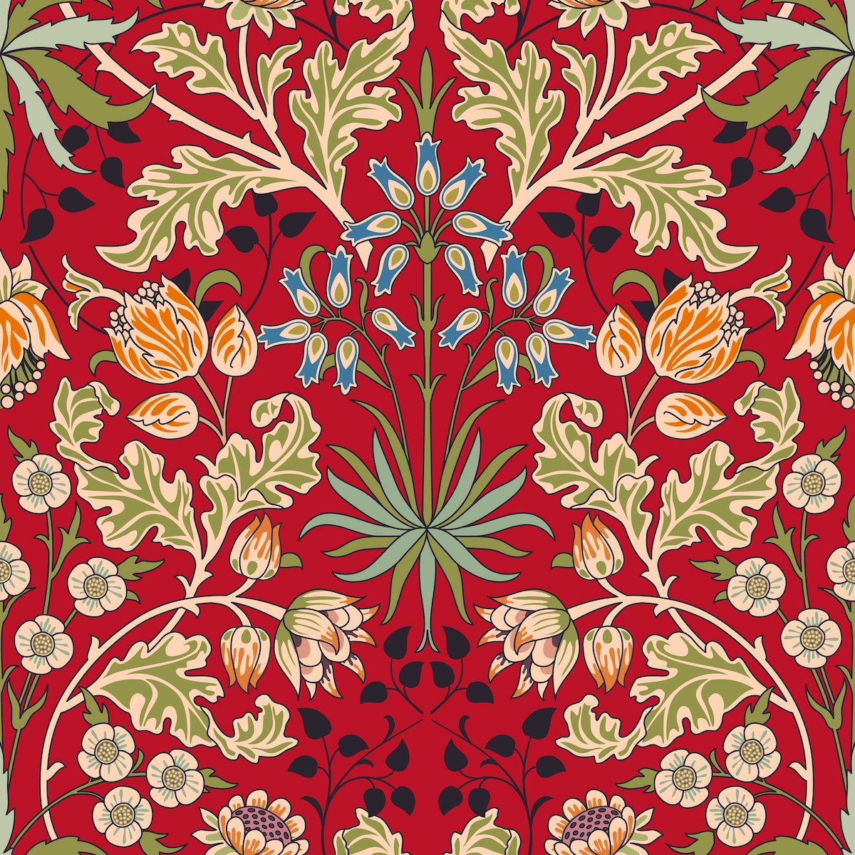 1082 - Woodland Wallpaper - Red - Morris Collections