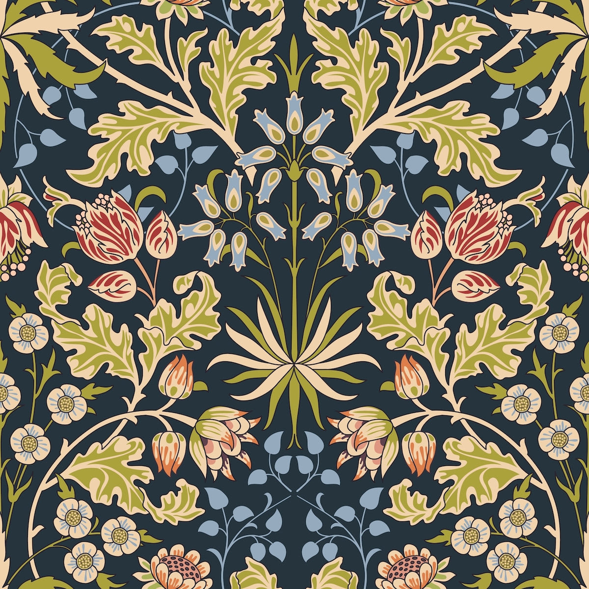 1083 - Woodland Wallpaper - Blue - Morris Collections