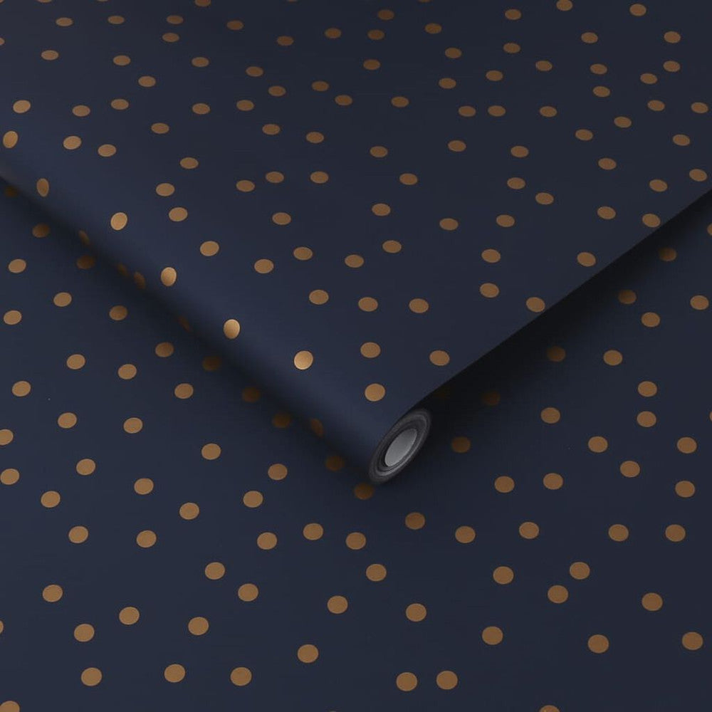 108561 - Confetti Wallpaper - Navy & Copper - Superfresco Easy