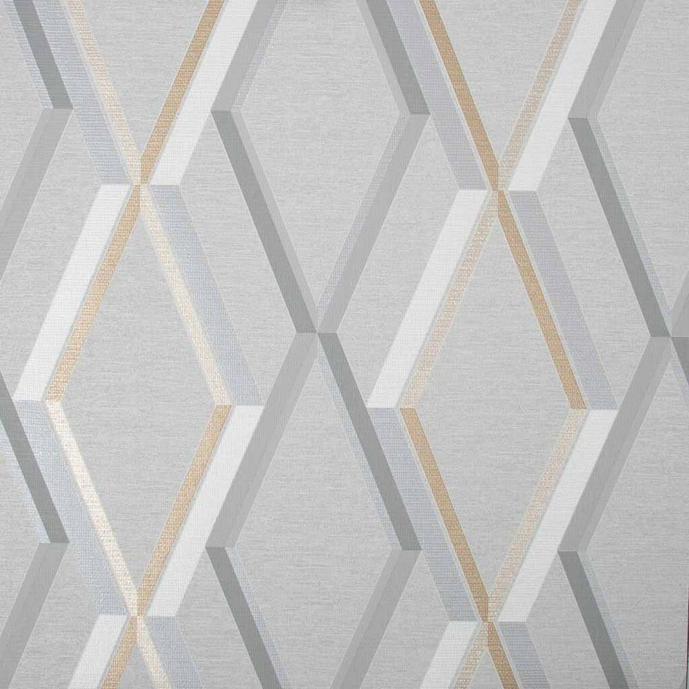 108607 - Prestige Geo Wallpaper - Grey - Superfresco Easy