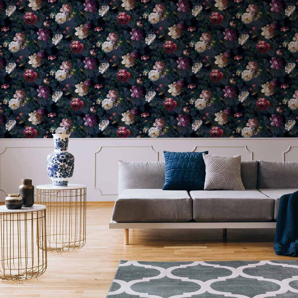 108623 - Isabelle Wallpaper - Navy - Superfresco Easy
