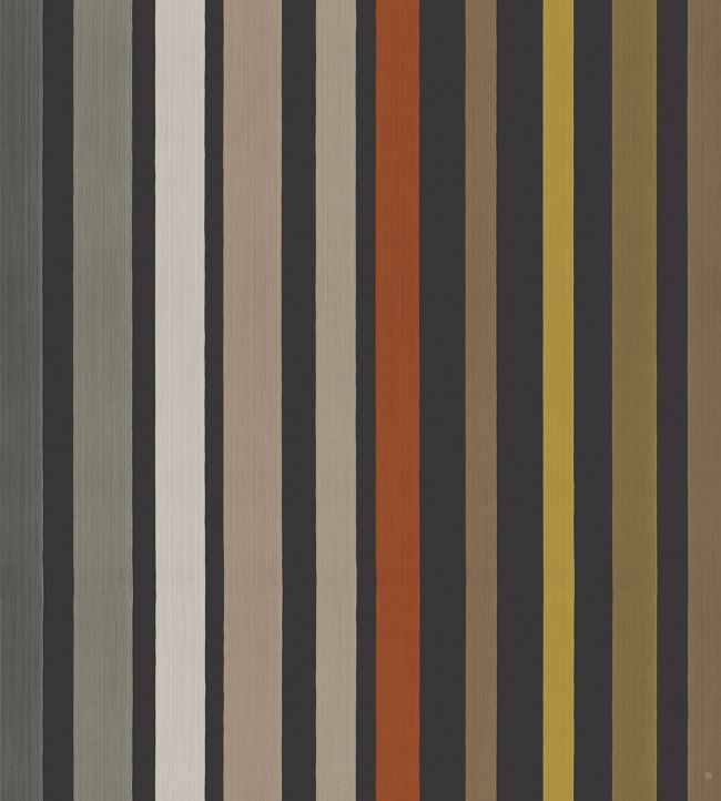 108/6031 - Carousel Stripe Mariinsky Wallpaper - Black & Multi - Cole & Son