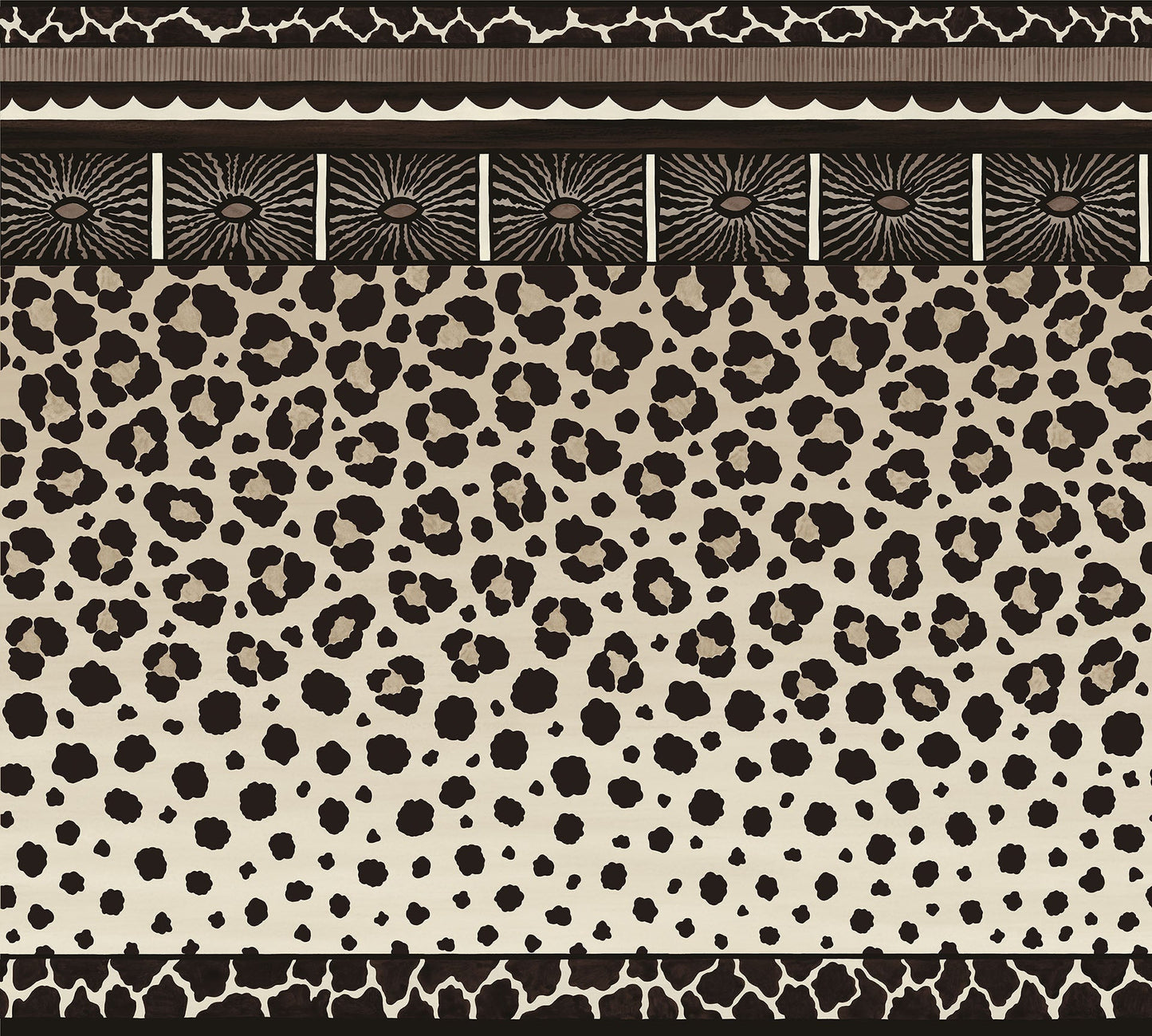 109/13061 - Zulu Border Wallpaper - Linen & Black - Cole & Son