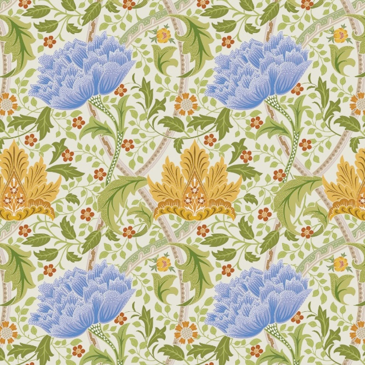 1102 - Windrush Wallpaper - Mint Blue - Morris Collections