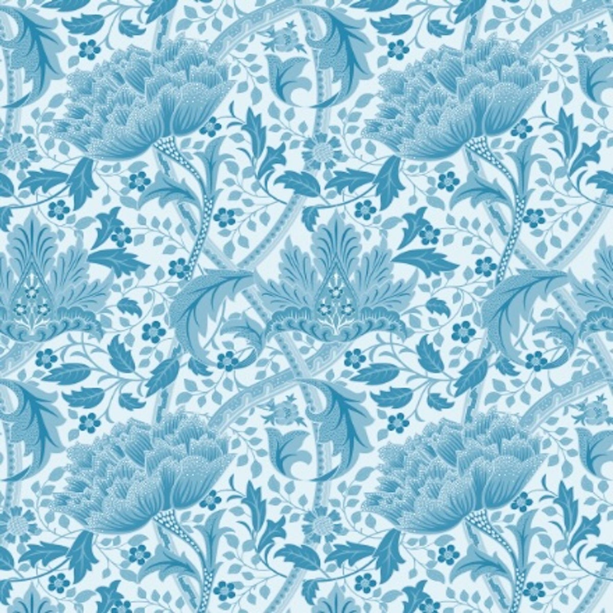 1103-2 - Windrush Wallpaper - Blue Sky - Morris Collections