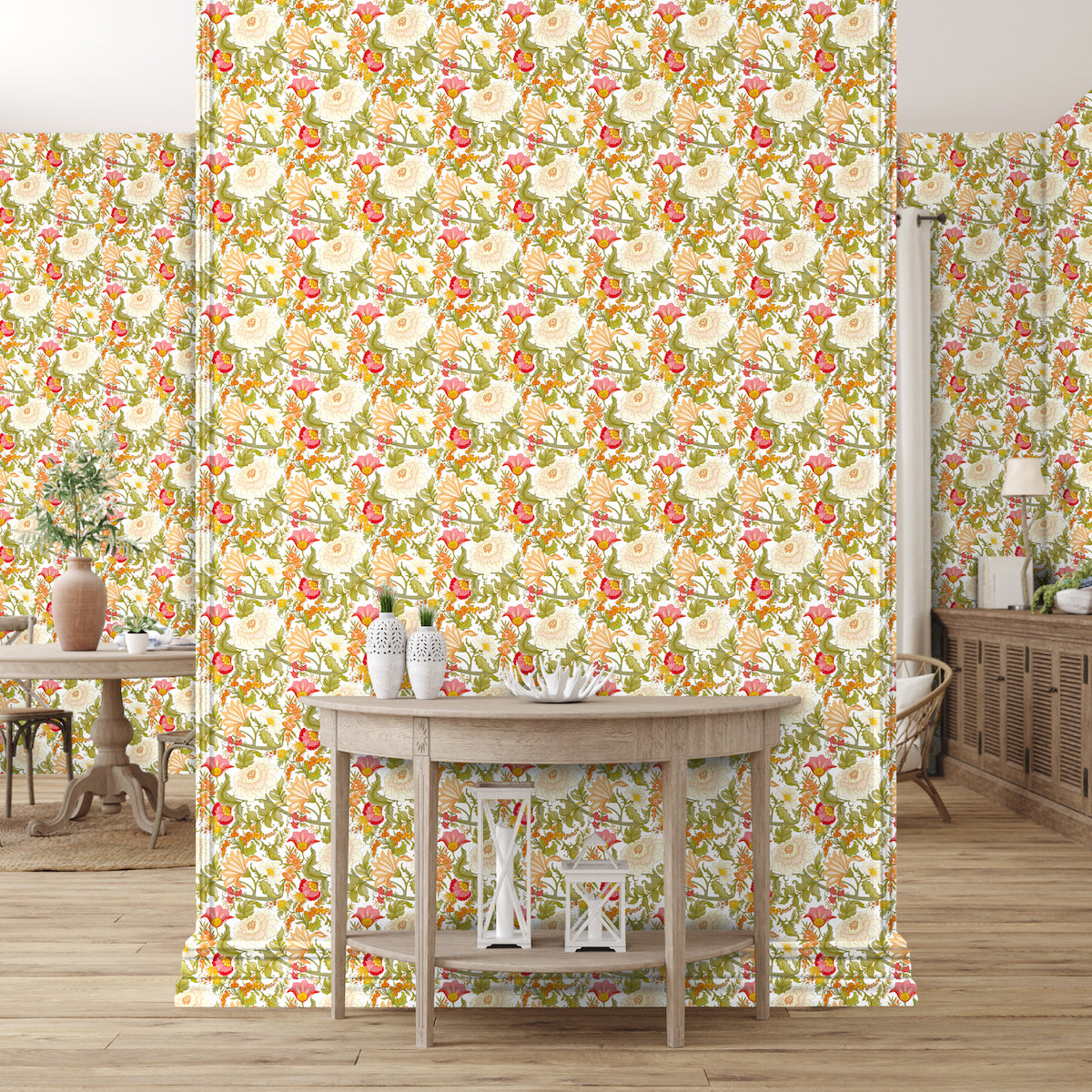 1106 - Poppy Wallpaper - Pearl White - Morris Collections