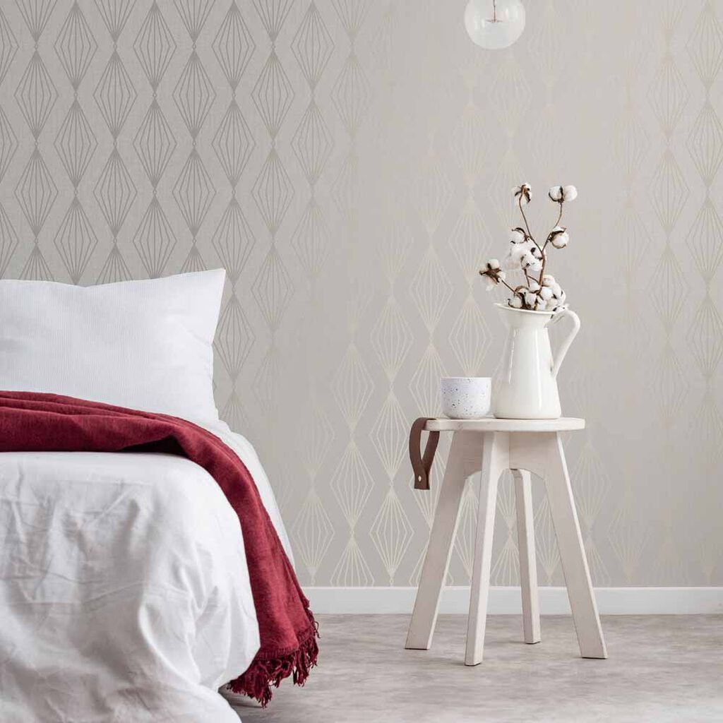 111309 - Marquise Geo Wallpaper - Pearl - Boutique Luxury
