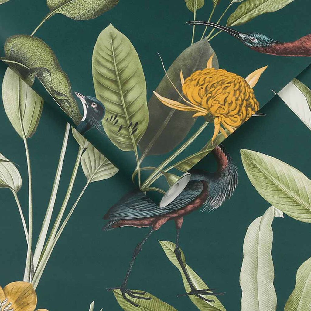 111719 - Glasshouse Wallpaper - Green - Graham & Brown