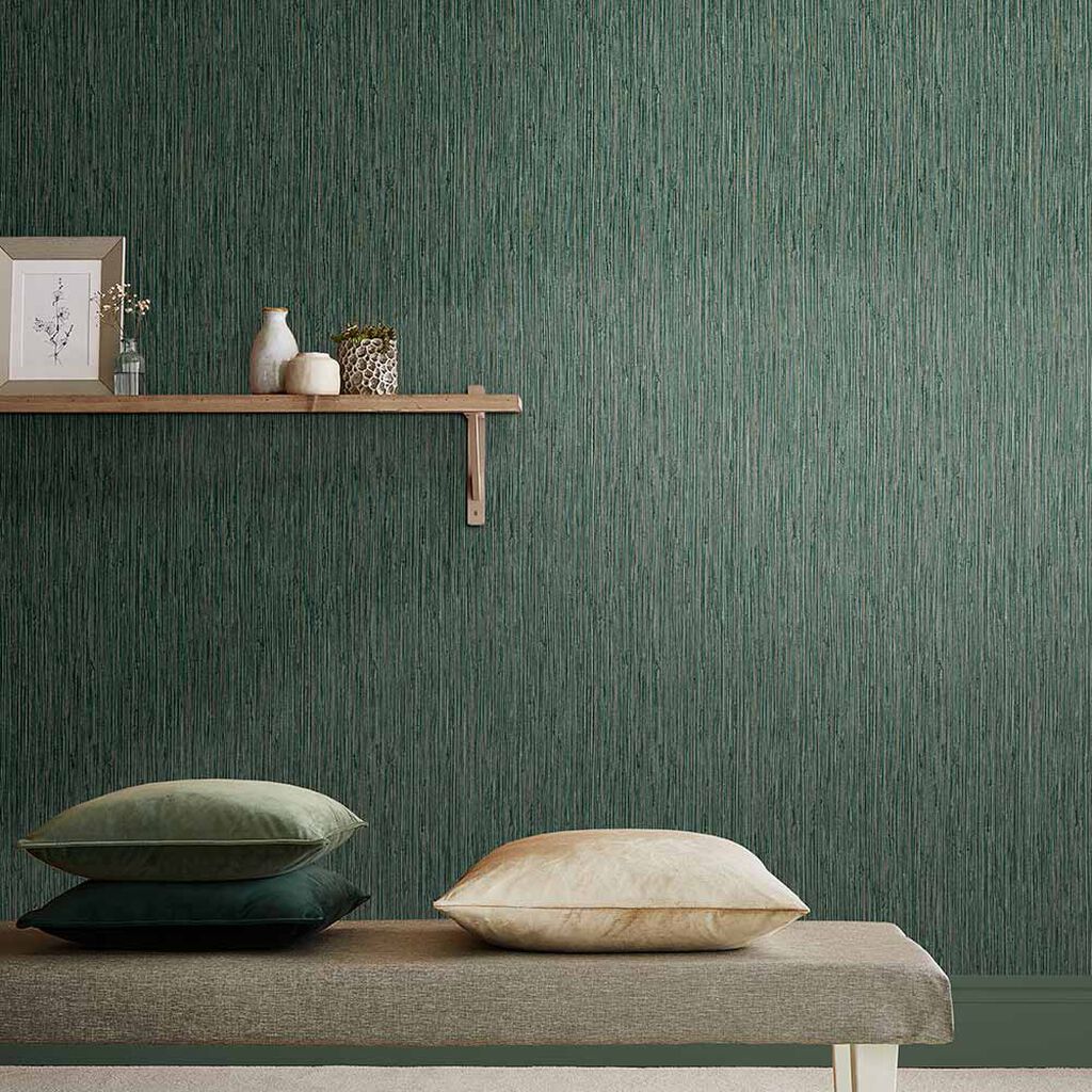 111726 - Grasscloth Texture Wallpaper - Pine - Graham & Brown