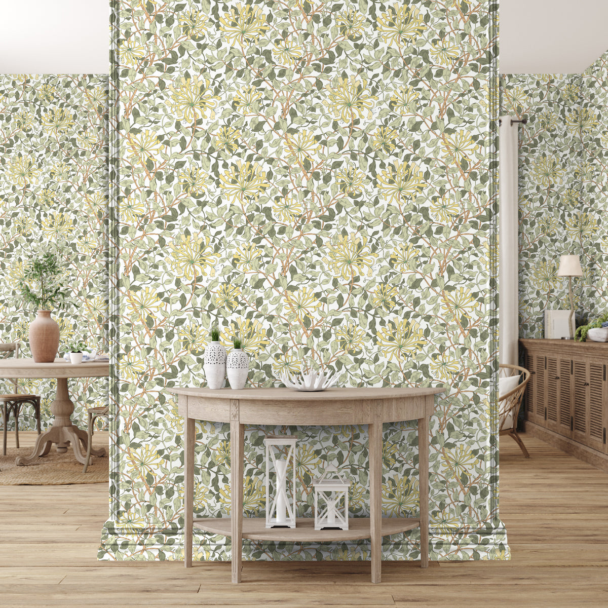 1118 - Honeysuckle Wallpaper - Blonde Yellow - Morris Collections
