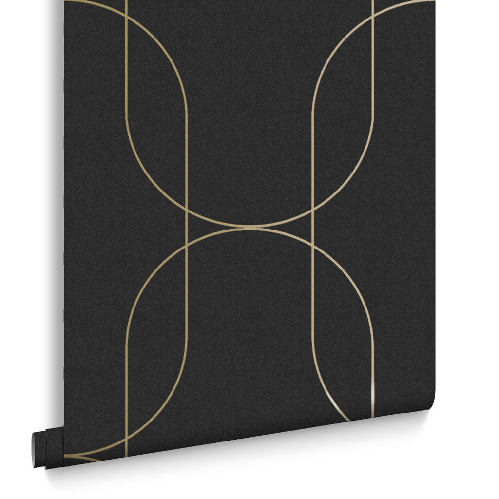 112188 - Palais Wallpaper - Black Gold - Graham & Brown