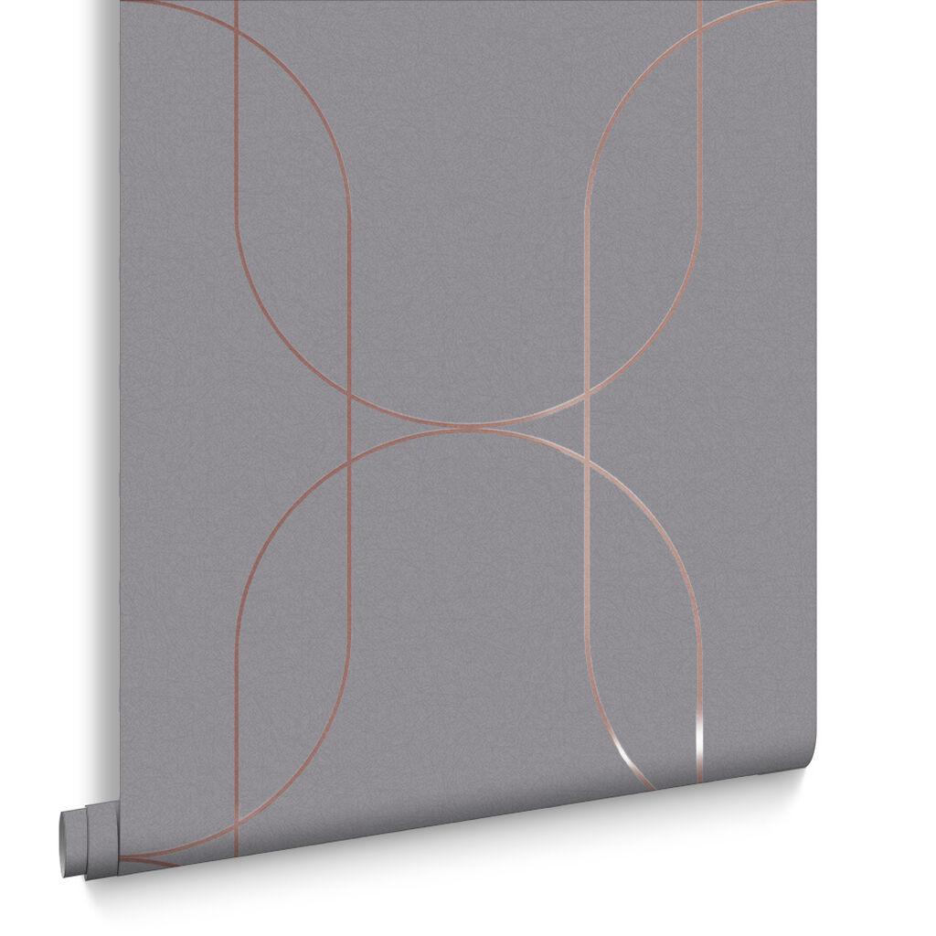 112191 - Palais Wallpaper - Grey Rose Gold - Graham & Brown