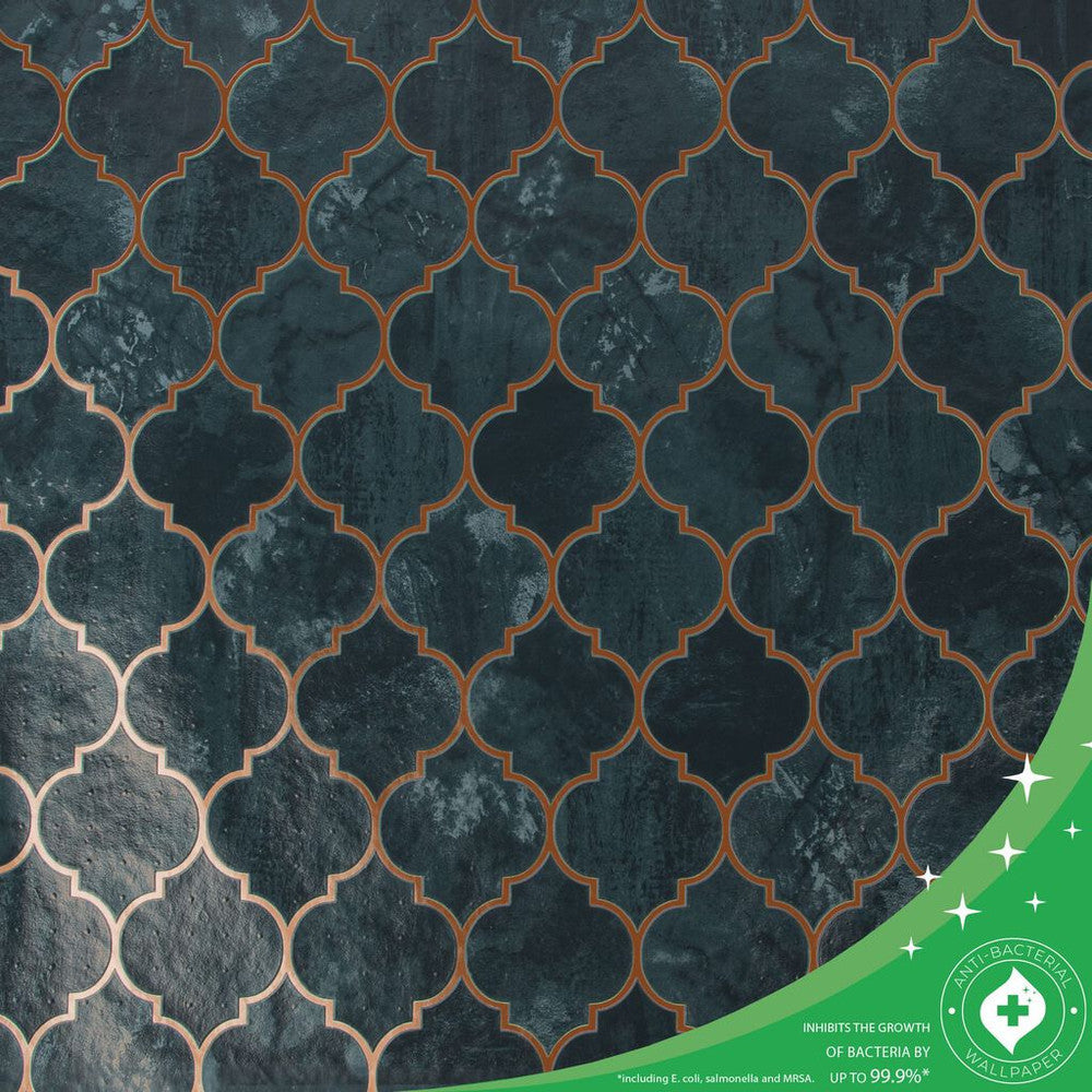 112643 - Tegula Wallpaper - Teal - Contour