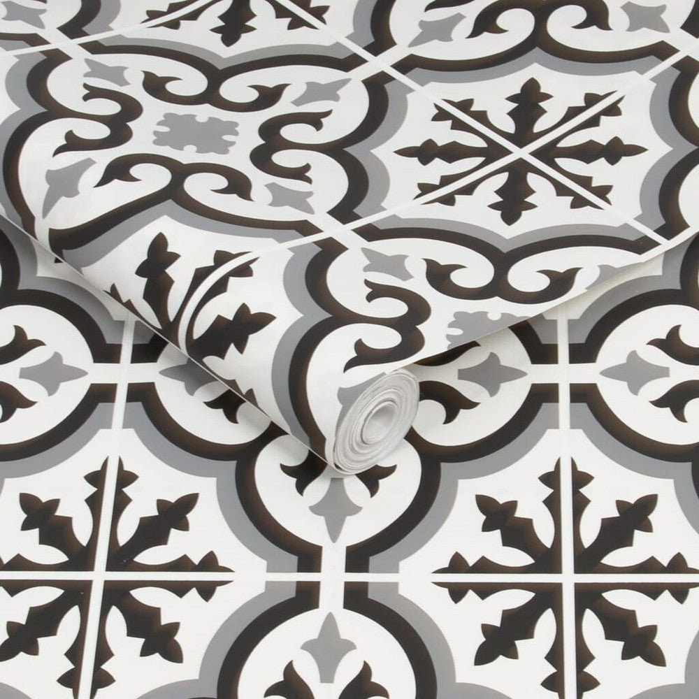 112647 - Grecian Wallpaper - Black - Contour