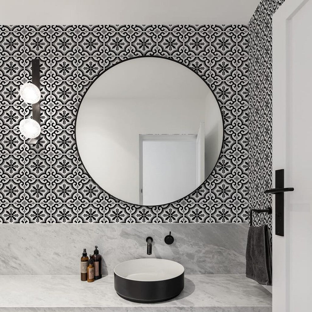 112647 - Grecian Wallpaper - Black - Contour