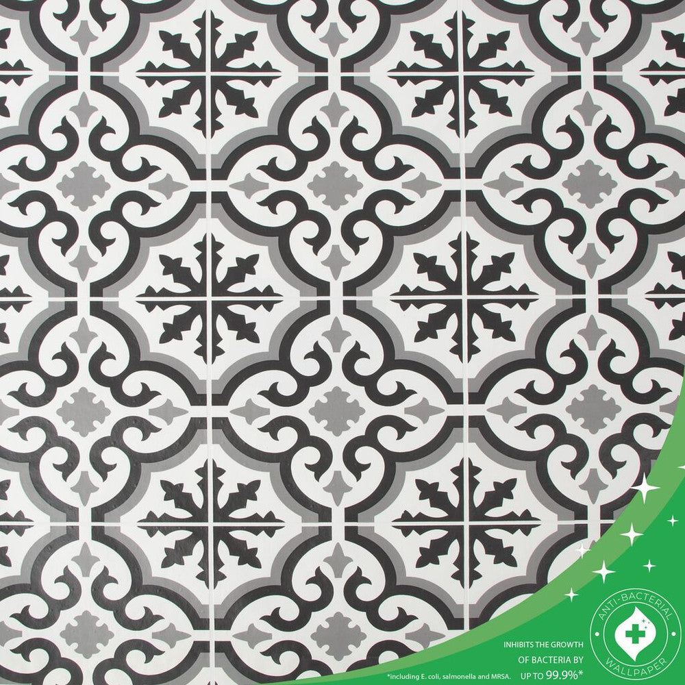 112647 - Grecian Wallpaper - Black - Contour