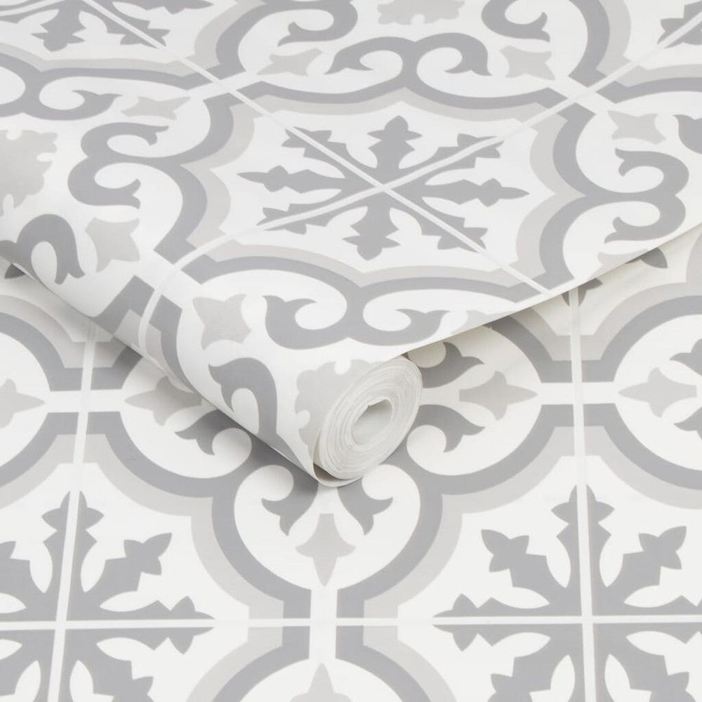 112648 - Grecian Wallpaper - Grey - Contour