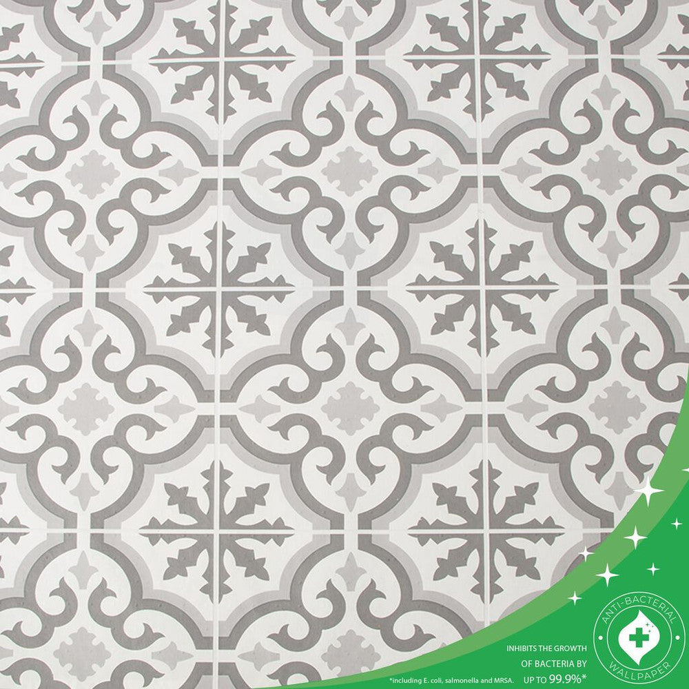112648 - Grecian Wallpaper - Grey - Contour
