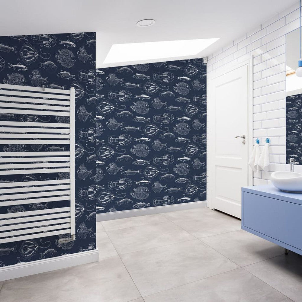 112652 - Into The Wallpaper - Deep Navy - Contour