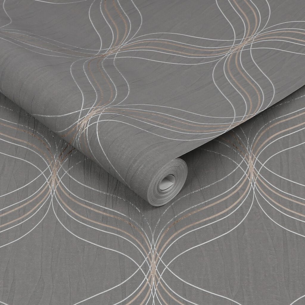 112660 - Optical Geo Wallpaper - Gray - Boutique Luxury