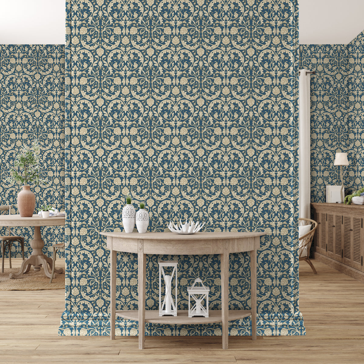 1127 - Hydrangea Wallpaper - Slate - Morris Collections