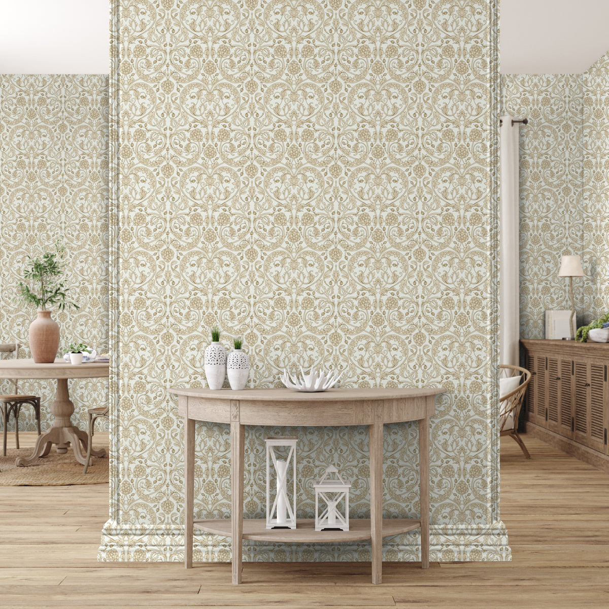 1128 - Hydrangea Wallpaper - Grey blue - Morris Collections