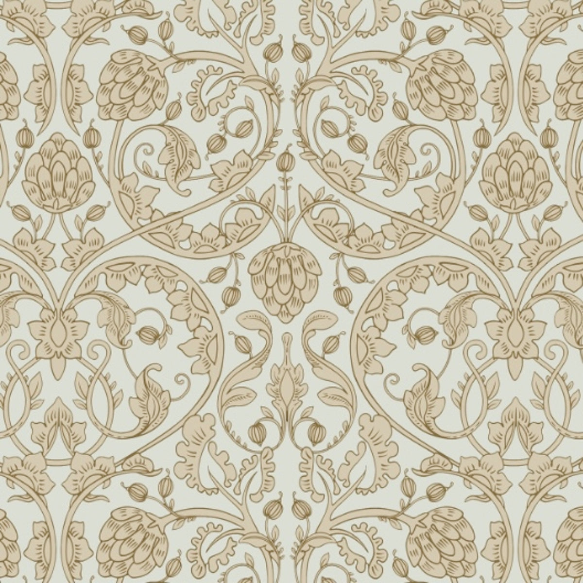 1128 - Hydrangea Wallpaper - Grey blue - Morris Collections