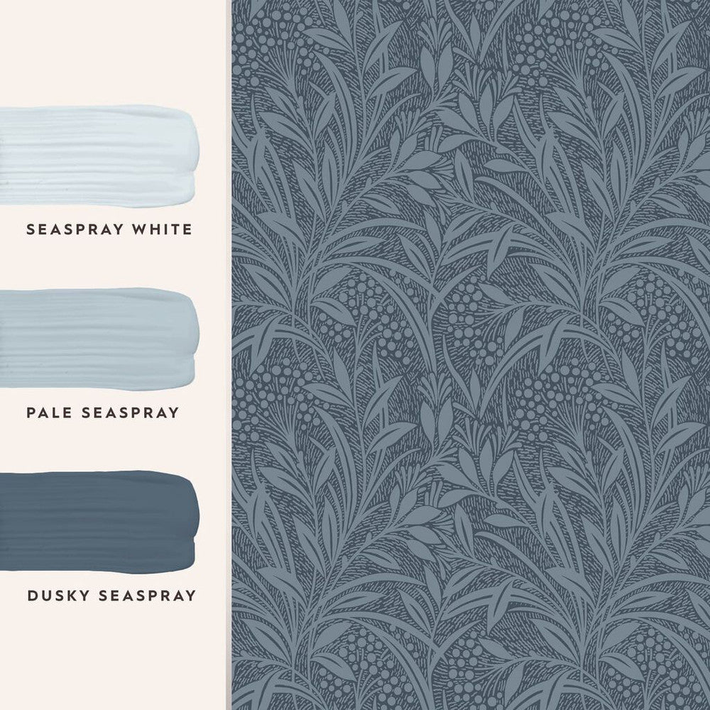 113339 - Barley Wallpaper - Dusky Seaspray - Laura Ashley