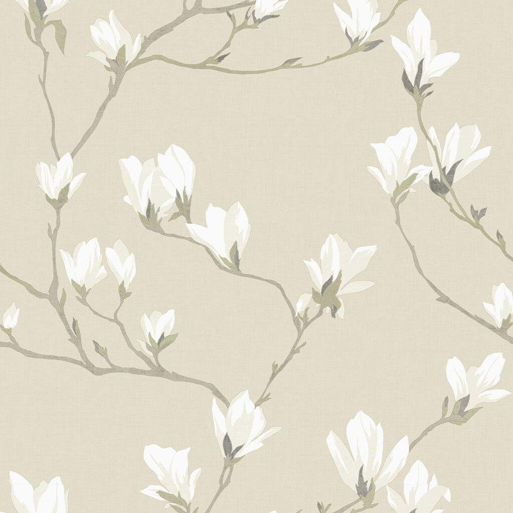 113353 - Magnolia Grove Wallpaper - Natural - Laura Ashley