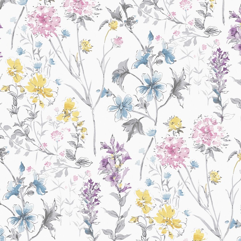 113363 - Wild Meadow Wallpaper - Multi - Laura Ashley