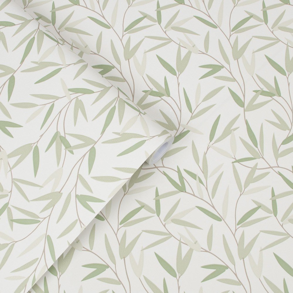 113364 - Willow Leaf Wallpaper - Hedgerow - Laura Ashley