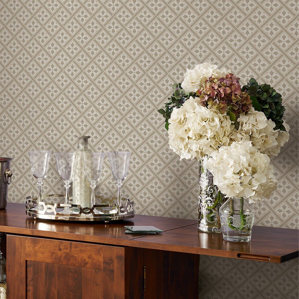 113368 - Mr Jones Wallpaper - Dove Grey - Laura Ashley