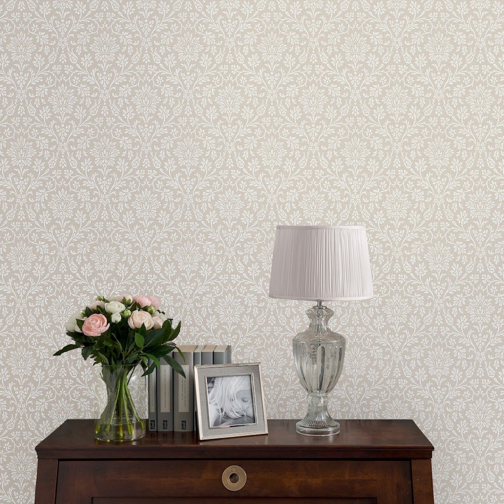 113369 - Annecy Wallpaper - Dove Grey - Laura Ashley