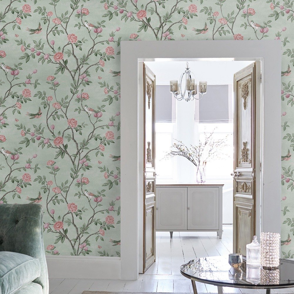113371 - Eglantine Wallpaper - Eau de Nil - Laura Ashley